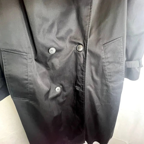 Worthington Woman‎ Black Trench Coat Removable Liner Plus Size 14WP - Picture 7 of 13